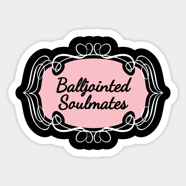 Balljointed Soulmates Design White rose Sticker by Qwerdenker Music Merch